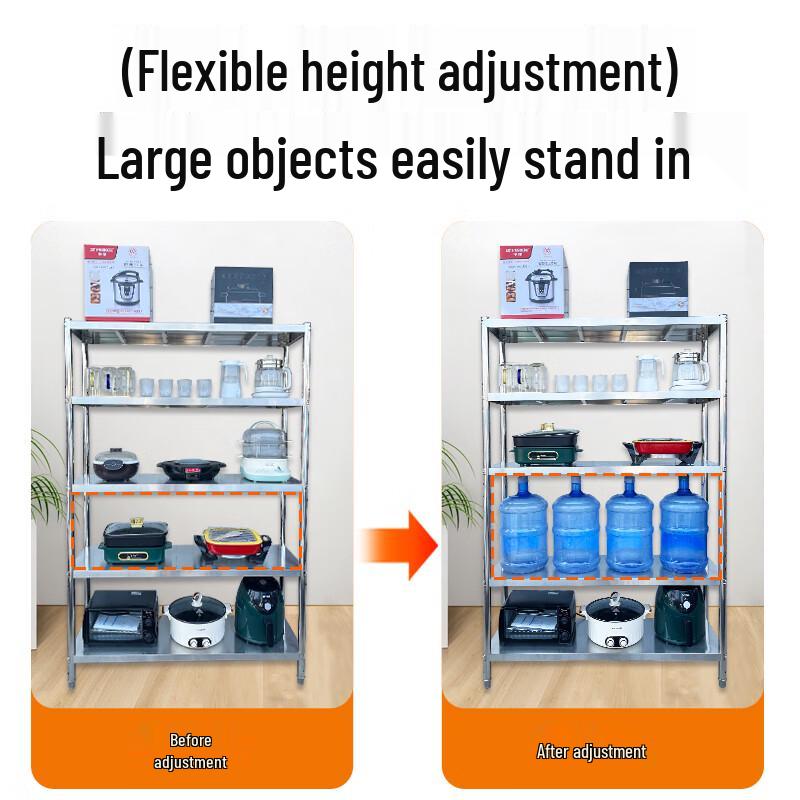 Heavy-Duty 5-Tier Stainless Steel Kitchen Storage Rack