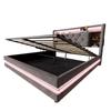 140 × 200 Cm Upholstered Bed with Storage, Velvet Bed with Multifunctional Headboard, LED Lighting, 2 USB & Type-C Port, Hydraulic, Dark Gray