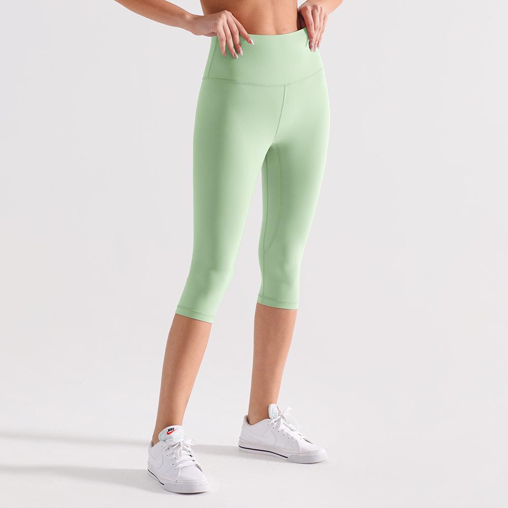 Naked Feeling Yoga Pants: No Crotch Bite, Moisture-Wicking, High Elasticity, Women's 7/8 Length, Perfect for Running and Cycling Fitness.