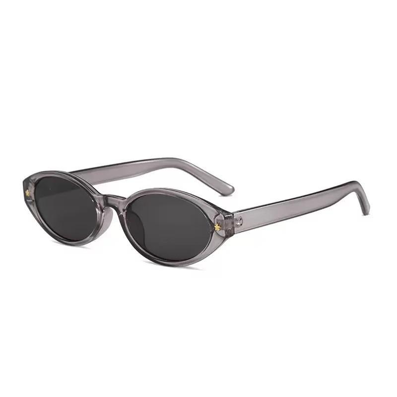 Vintage European Style Oval Cat Eye Sunglasses With Uv400 Protection For Fashionable Outdoor Wear