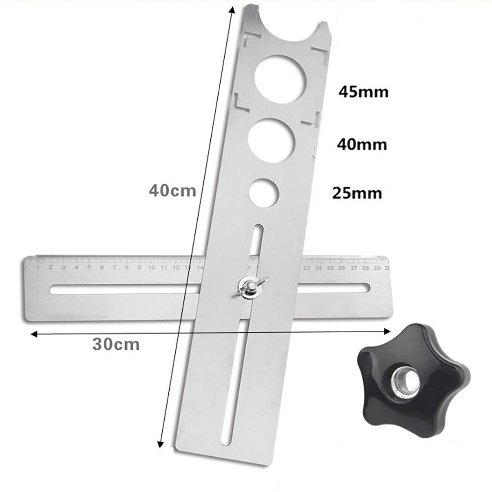 Tile Locator Ruler Multifunctional Stainless Steel Adjustable Punching Measuring Ruler Tile Tools For House Decorated Work