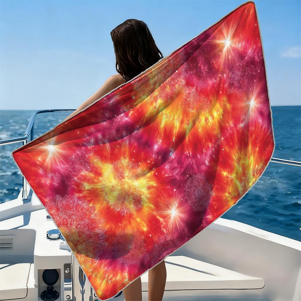 Color PlaidBeach Towel Ultra-fine Fiber Quick Drying Absorbent Beach Swimming Vacationvacation Essentials Gifts