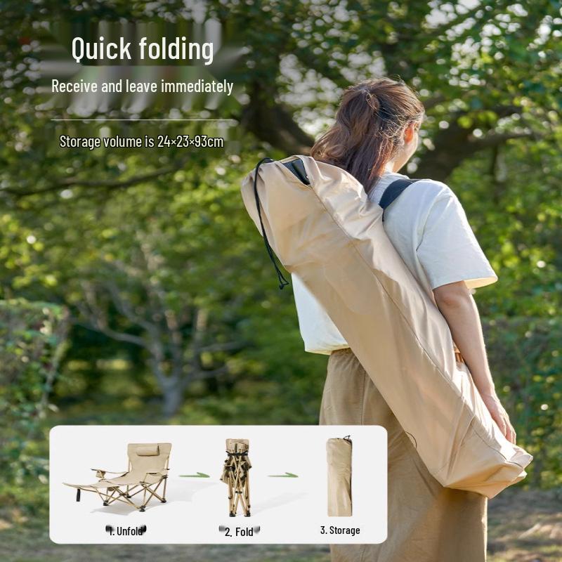 Four-Gear Adjustable Padded Folding Moon Chair for Sitting & Sleeping