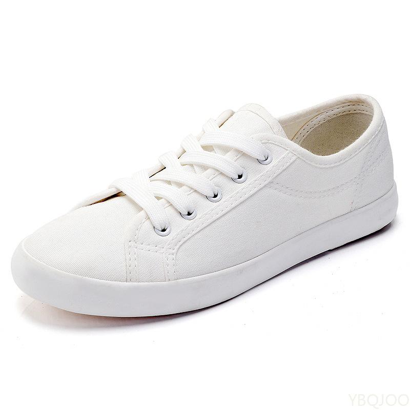 White canvas shoes summer casual flat shoes versatile artistic simple comfortable daily walking is not tiring women's shoes