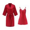 Sexy pajamas women's summer ice silk thin with chest pads, beautiful back nightgown two-piece set, suspender nightdress two-piece set
