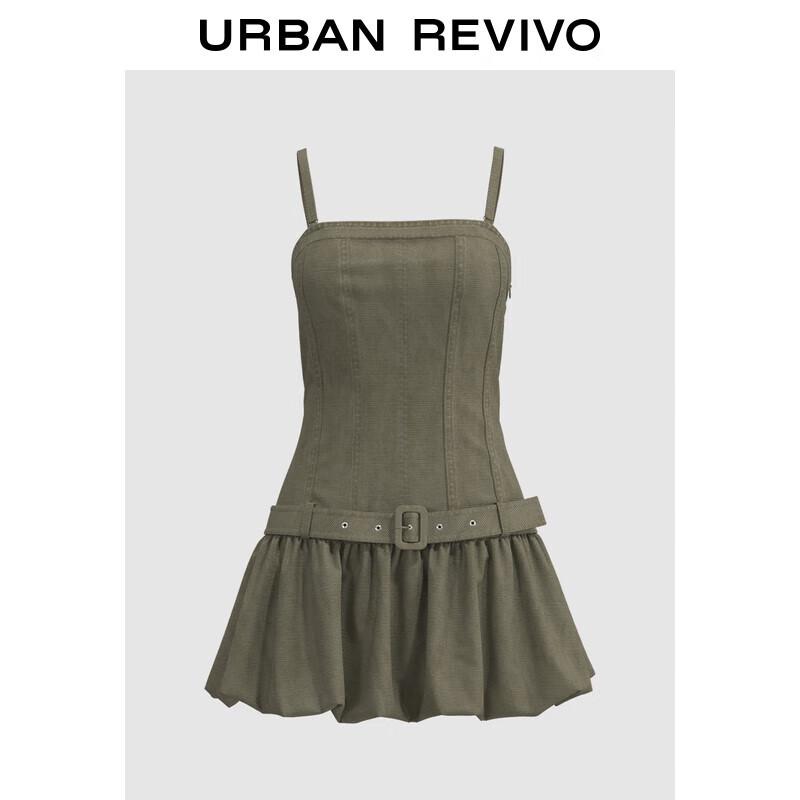 

Женское модное платье на бретельках-спагетти с поясом M