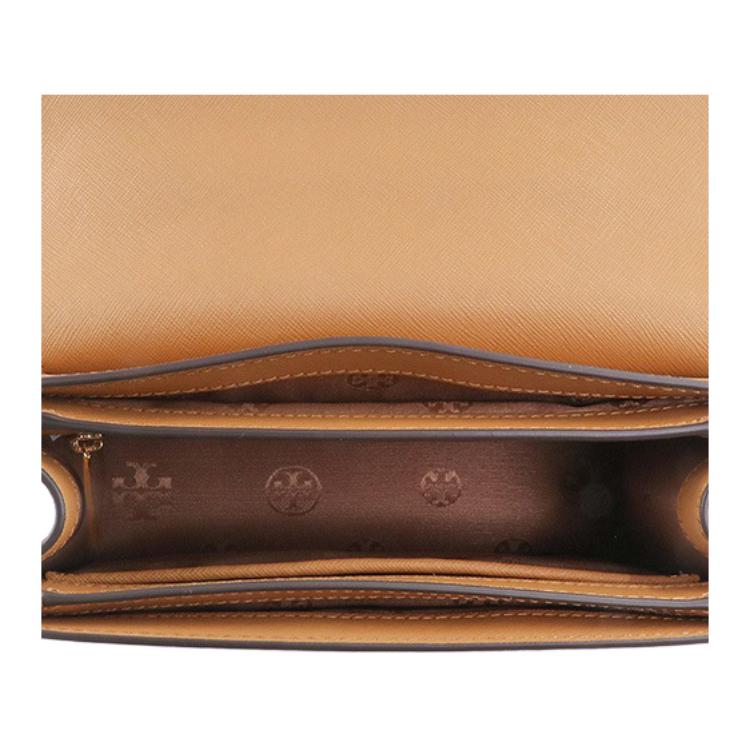 Tory Burch Emerson Logo Leather Crossbody Bag Women Bags Khaki Caramel 78604-900