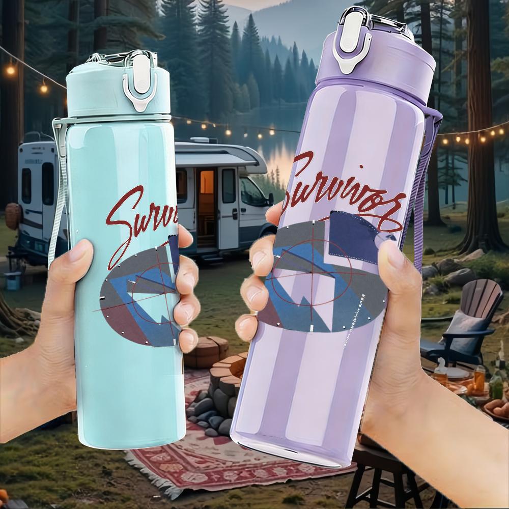 1PC Sinner Arrow Minimalist Retro Text Print 750ml Portable Sports Water Bottle Leakproof Gym Outdoor Travel Drink Cup