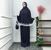Muslim Women Ouble-Layered Large-Scale Mosque Lace Robes Dubai Cardigan Ramadan