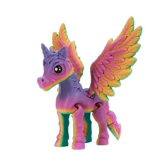 3D Printed Horse Ornament Articulated Horse Winged Unicorn Toy Flexible Animal Fidget Toy with Movable Joints for Home Office Stress Relief Desktop