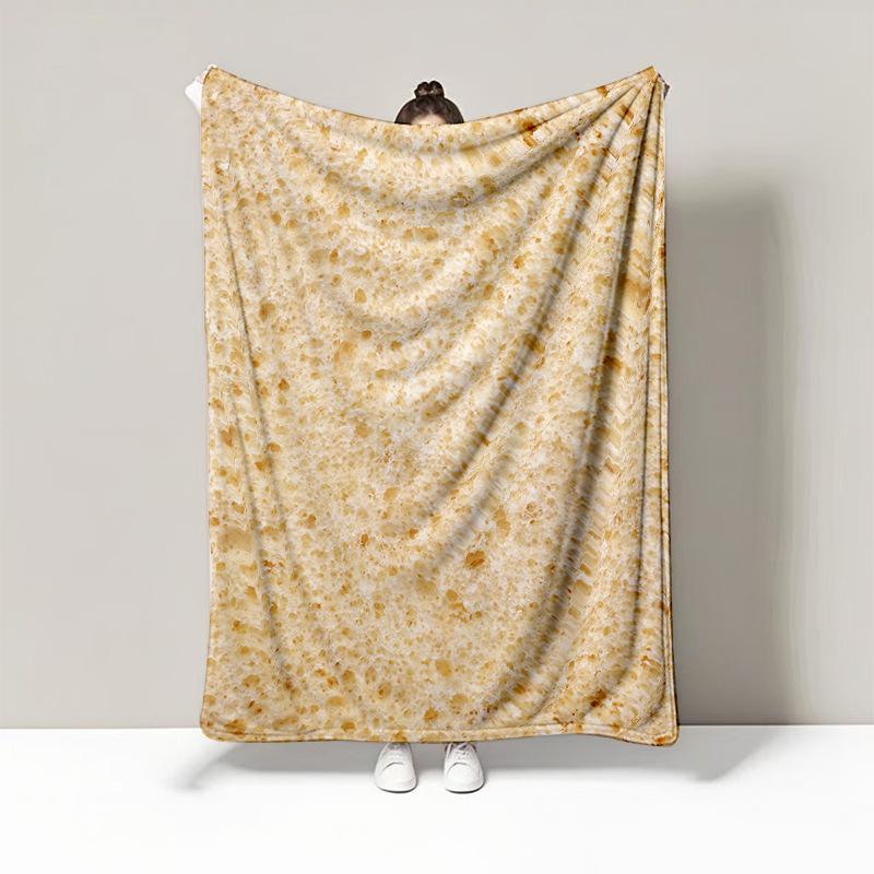 

Pancake Pizza Style Plush Nap Blanket: Thick, Cozy, and Fun 75x100 cm