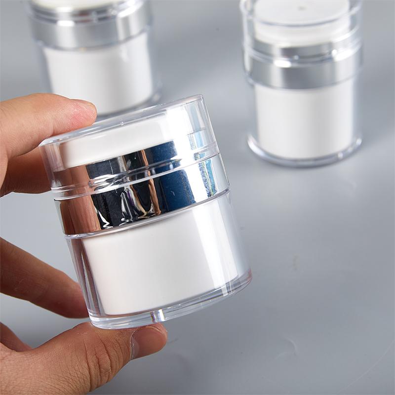 15/30/50ml Airless Pump Jar Empty Acrylic Cream Bottle Refillable Cosmetic Container Portable Pressing Lotion Bottles