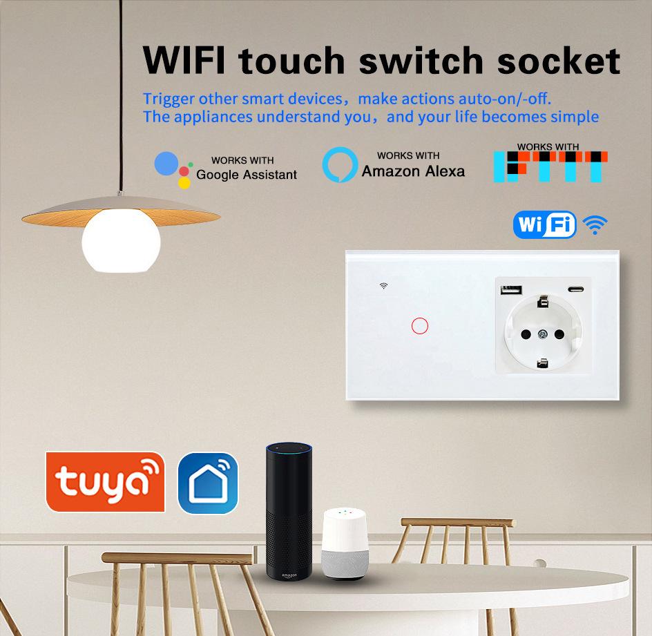European Standard WIFI Smart Switch: Single Round Tempered Glass Voice & APP-Controlled Panel.