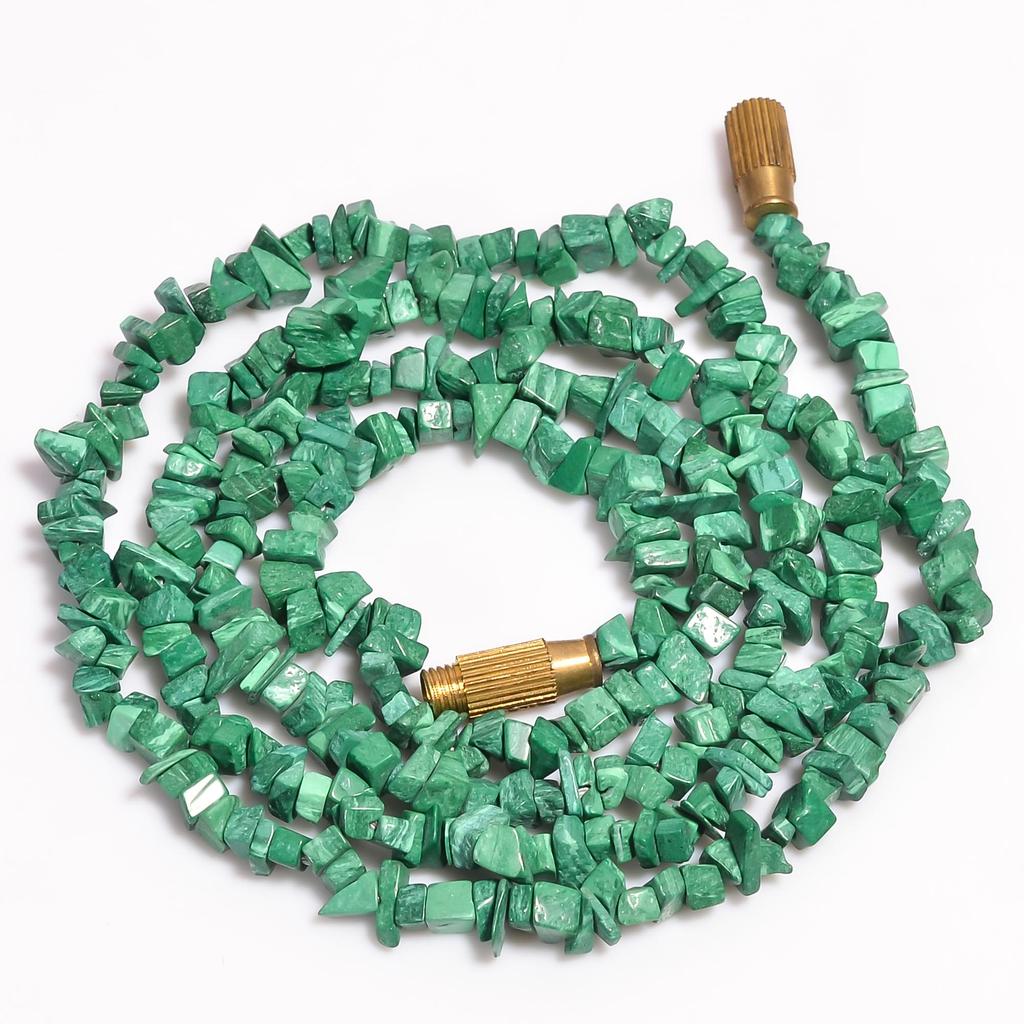Natural Malachite Gemstone Uncut Smooth Beads Necklace 3-5 Mm 23" UB-8371 UB-8371