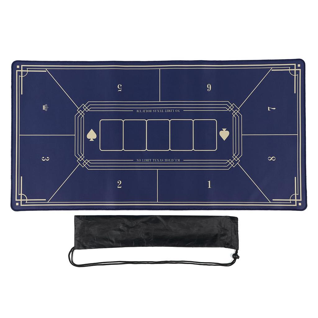 CHASO Poker Mat Casino Compact Card Game Texas with Case Blue Hold'em