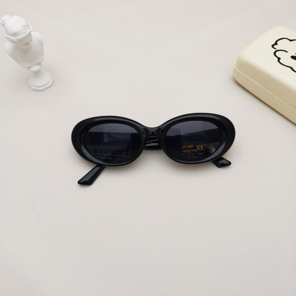 2025 Children's Personality Color Block Oval Frame Sun Protection Beach Boys And Girls Stylish Versatile Version Sunglasses