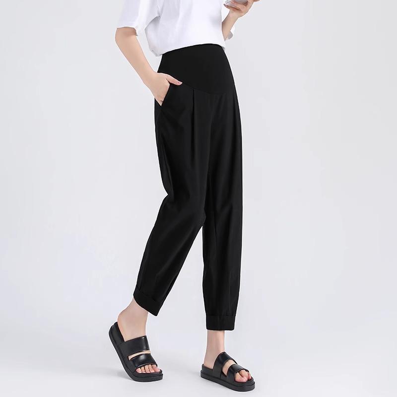 

Pregnant women s summer thin ice pants large size does not restrain the belly 0 kg fat mm nine points casual dad Harlan radish pants S [suitable for 70-45kg] чёрный