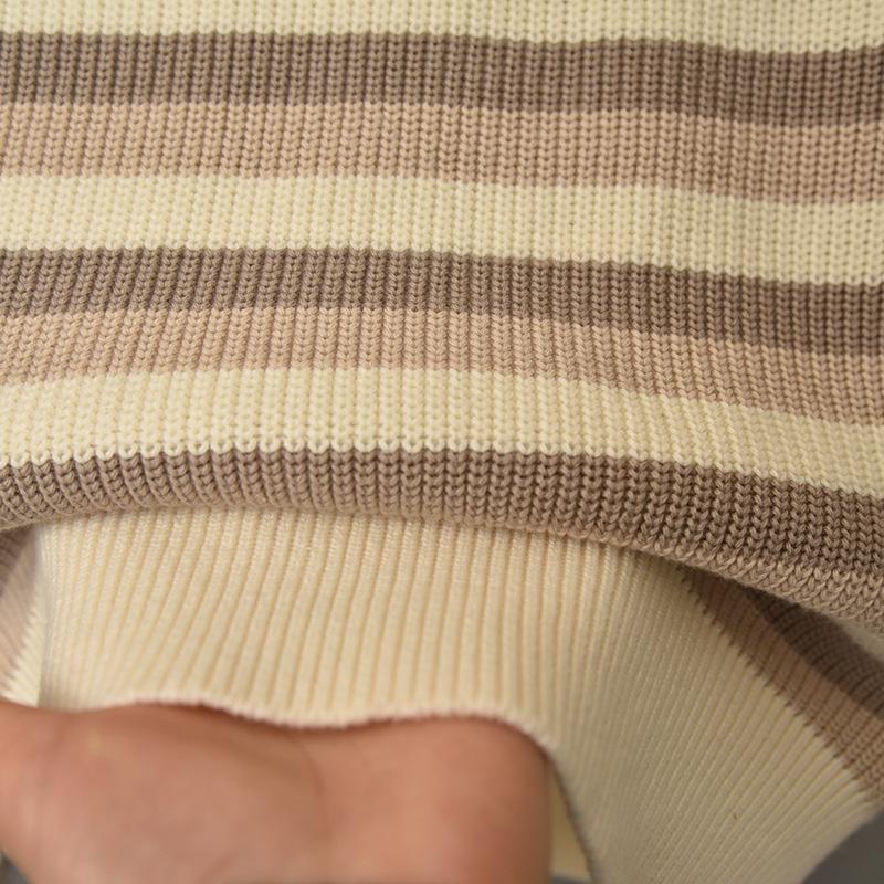 2026 Spring Women's Slim Striped Pullover Sweater - Sweet, Youthful Knit Top