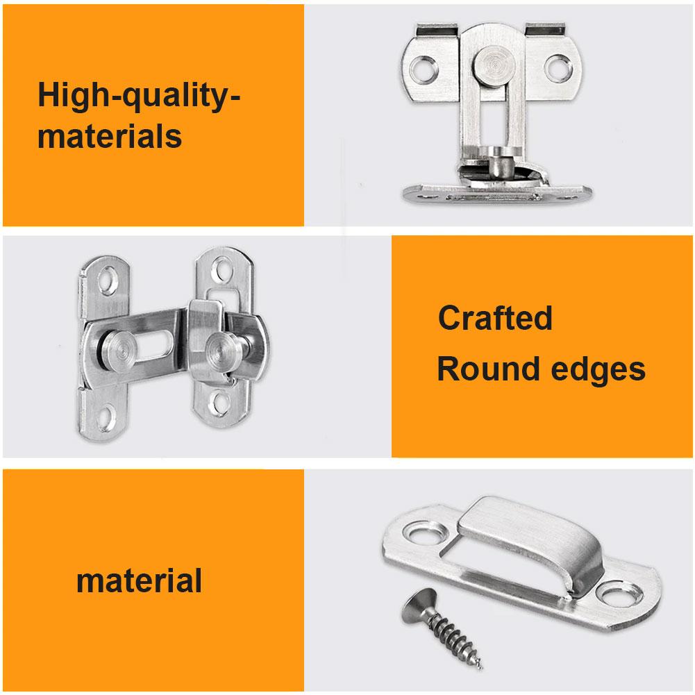 16Pcs Door Latch Bolt Stainless Steel Door Buckle Anti-Theft Safety Door Lock Furniture Fittings Hardware