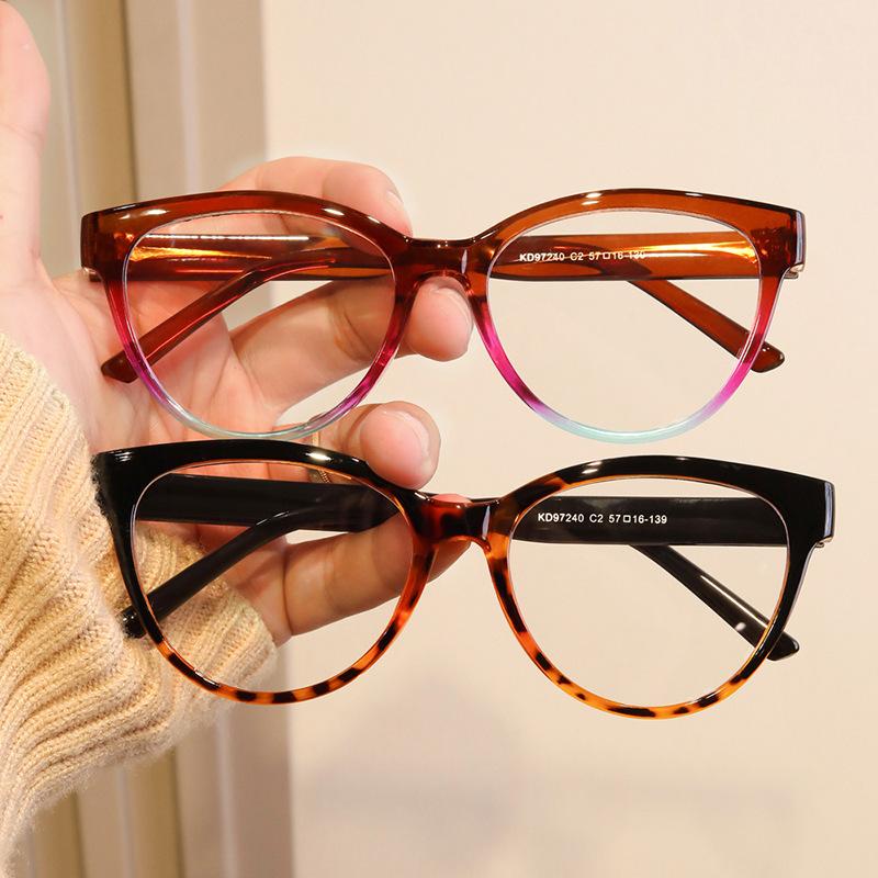 Triangular cat eye color matching flat mirror new glasses frame personalized ins concave shape European and American street shot glasses frame