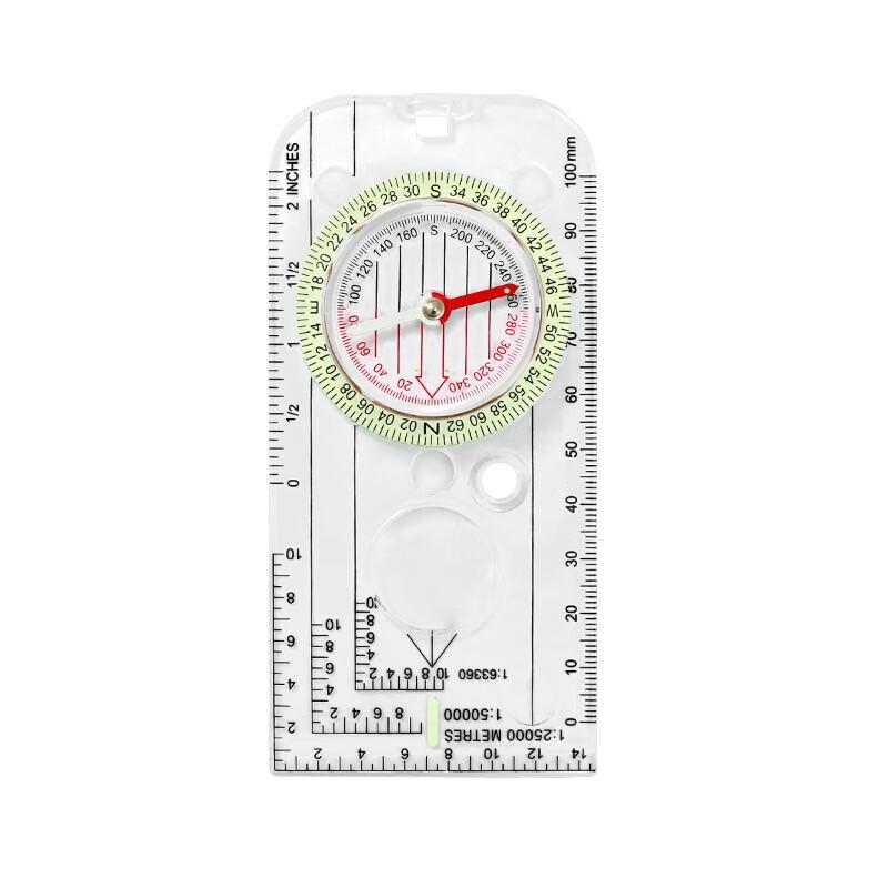 Acrylic Multifunction Compass Map Ruler with Magnifier (4-Pack)