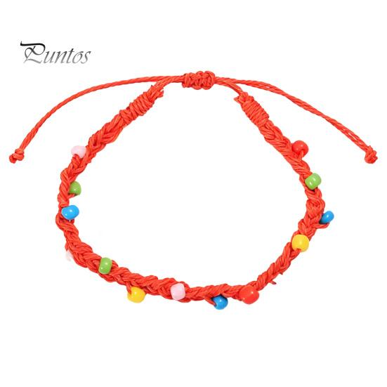 Casual Minimalist Hand Rope Handmade Braided Bracelet for Women, Bohemian Woven Wrist Colorful Summer Beach Accessories with Rice Beads, Adjustable