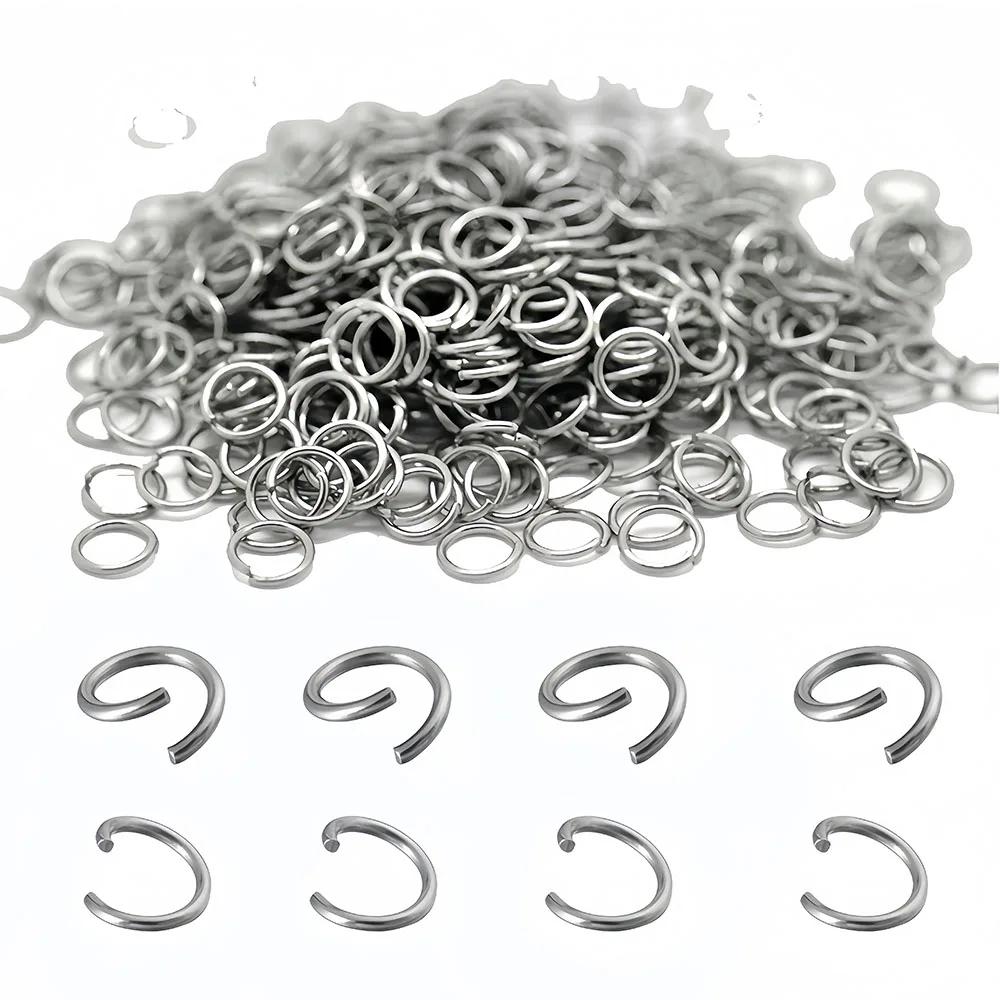 100-300 Pezzi 3-12mm Acciaio Inossidabile Anelli Aperti Divisi Anello O Connettore per Collana Bracciale Gioielli Componenti per Creazione All'ingrosso