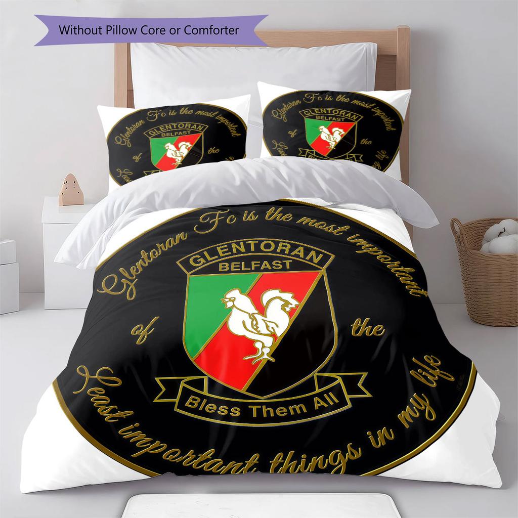 Glentoran History Bedding Quilt Set Quilt Cover Pillowcase Home Decoration Birthday Gift (1 * Duvet Cover + 2 * Pillowcase, Without Core)