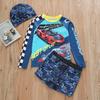 2026 Boys' Long Sleeve Racing Print Swimsuit with UPF50+ Sun Protection