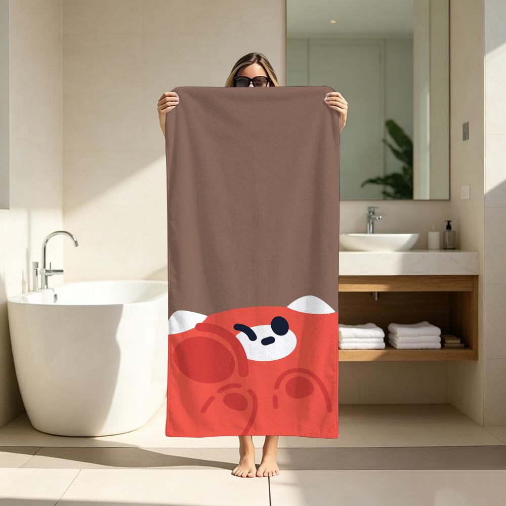 Anime Lucky Cat Towel ultra-fine fiber quick drying absorbent bath towel, outdoor swimming sports towel