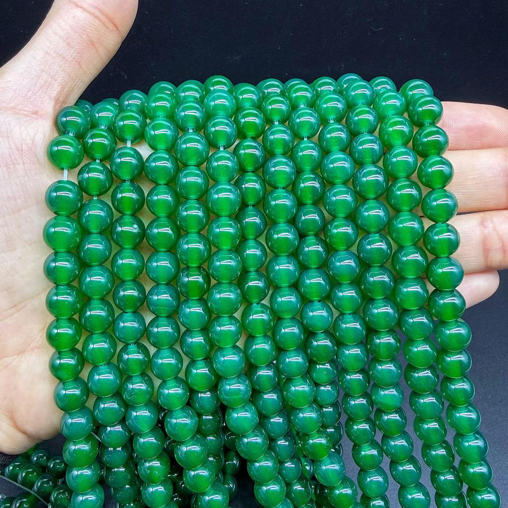 7A Green Agate Round Loose Beads for DIY Jewelry Accessories, Bracelets & Necklaces