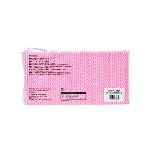 Daiwa Bussan Counter Cloths, 100 Sheets, Pink, Approx. 60 X 30 Cm, Disposable Nonwoven Cloths, Table Dusters, Commercial Use