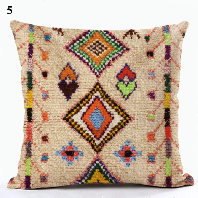 Bohemian Throw Pillows Case Brown Cushions Decorative Linen Comfortable Cover Cushion Geometric Cushion Cover Home Pillowcase