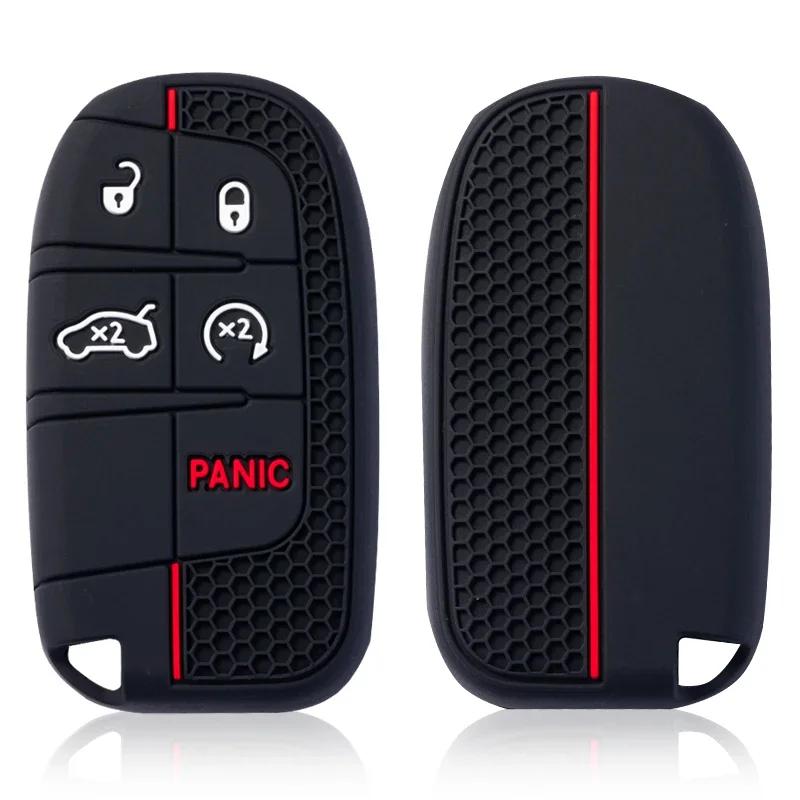 Silicone Car Key Cover Case For Fiat Dodge Ram Charger Journey Durango Jeep Grand Cherokee Chrysler Keyless Fob Shell Holder