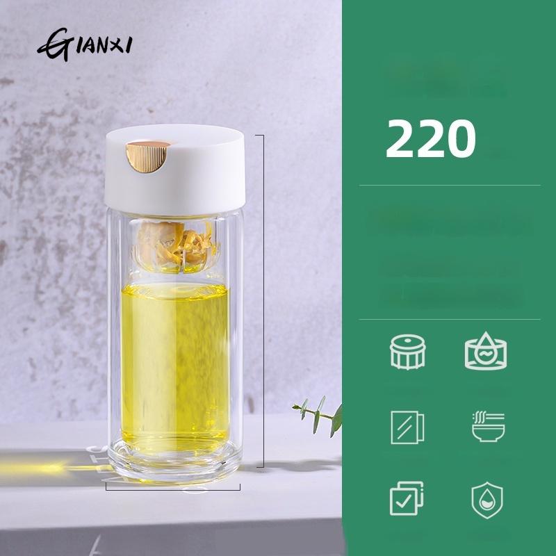 

320 мл Магнитные стаканы Двухслойная чашка из боросиликатного стекла с крышкой Прозрачная чашка для разделения воды для чая Посуда для напитков 220-320ML