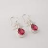 Pink Tourmaline Gemstone 925 Sterling Silver Dangle Earrings For Women 1.84" CE-27-2