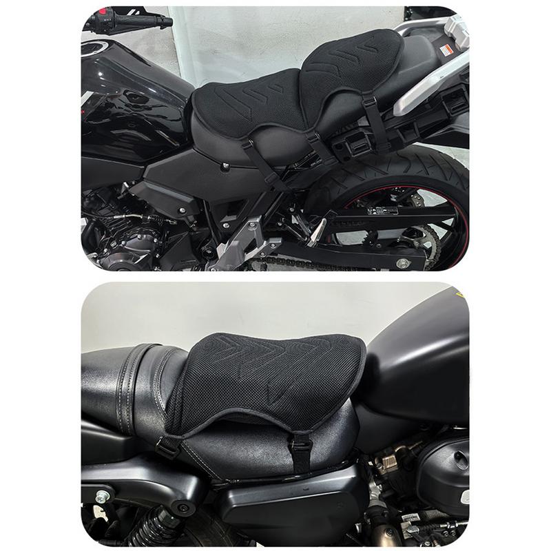 Motorcycle Seat Cushion Two-Seater Motorcycle Passenger Seat Cushion Shock-Absorbing Moped Accessories Pillion Cover For Riding