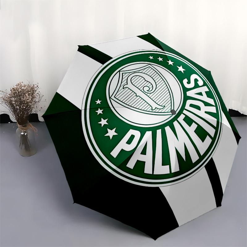 Palmeiras, Badge Automatic Opening and Closing, 8 rib Structure Portable Umbrella, Suitable for Men and Women in All Seasons  Perfect Gift f