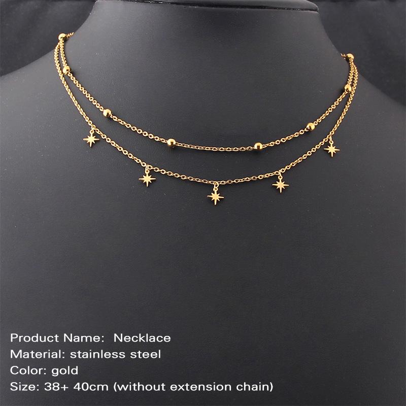 

Suqi Love Multi-layer European Style Pearl & Bead Chain Necklace with Stainless Steel and Round Pendant