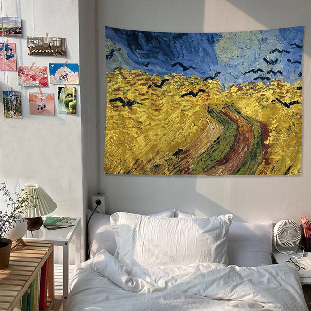 Van Gogh Paintings Printed Large Wall Tapestry Art Science Fiction Room Home Decor Decor Blanket