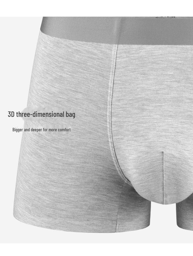 Men's Seamless Modal Antibacterial Boxer Briefs - Mid-Waist, Spring/Summer Collection