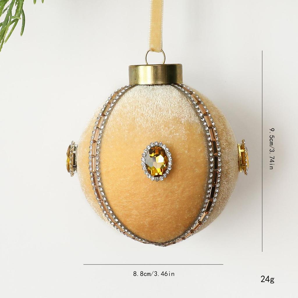 New Fabric Gem Christmas Tree Patchwork Ball Decoration Pendant