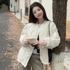 2025 winter down cotton jacket women's new Korean version of lazy style rhombus loose slimming thickened cotton jacket trend