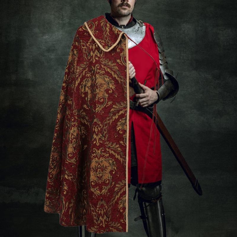 Medieval Renaissances Half Shoulder Cloak Vintage Style Costume Cape With Detachable Strap For Themed Parties Historical Reenactment