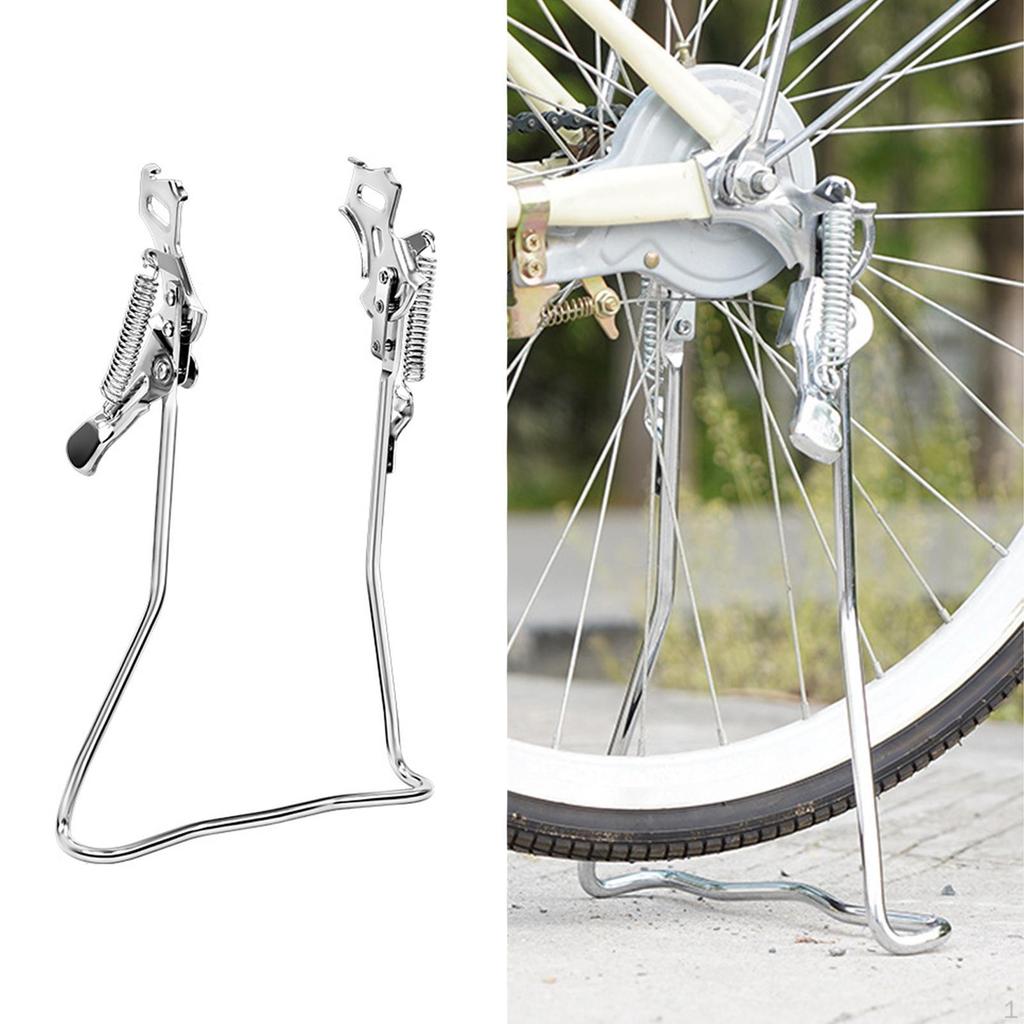 Stand Kickstand Frame Adjustable Steel Parking Rack Bike Double Leg for Cycling Sports Road