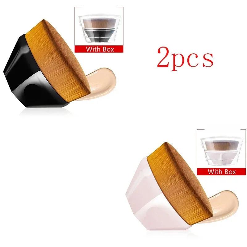 1/6pcs Hexagonal Makeup Brush, Flawless Foundation Make-Up Brush, Suitable For Liquid Makeup Brush Set, Women'S Soft Cosmetics