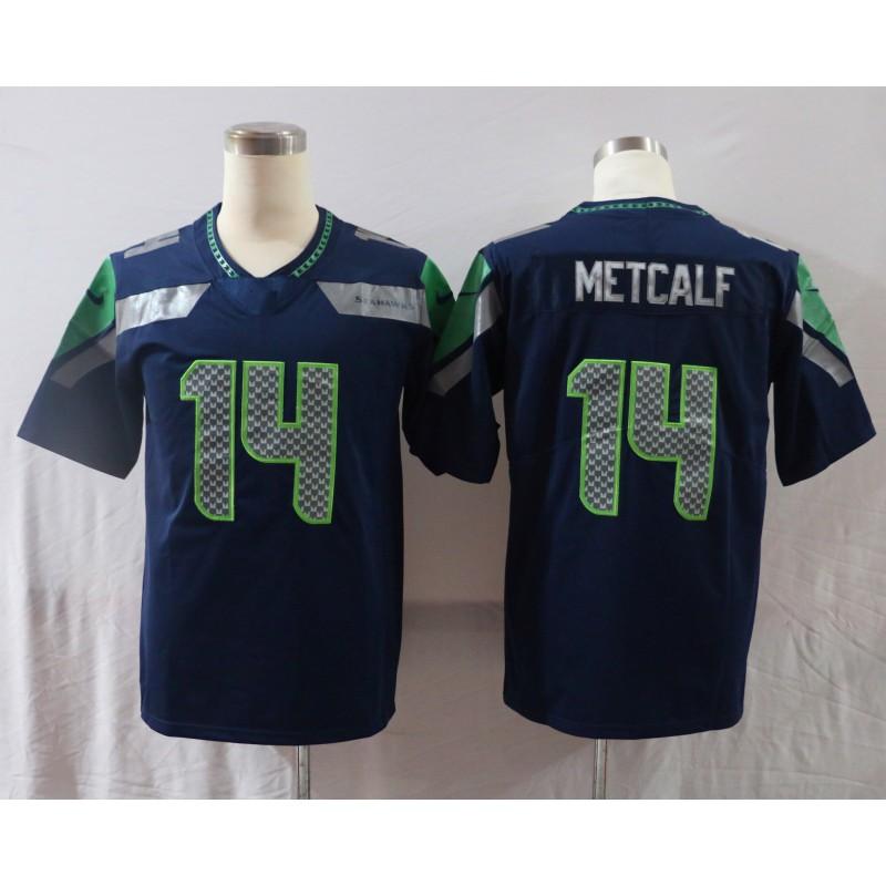 Seattle Seahawks Retro Embroidered Football Jersey Training Tee Men Women - Cotton Blend Athletic Top
