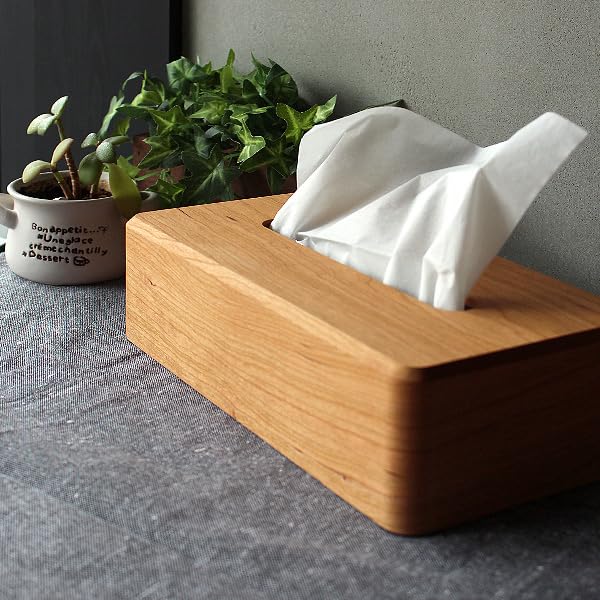 A Tissue That Naturally Conceals Everyday Clutter "Tissue Case" - Luxurious, High-end Case/box (Cherry)