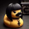 Lovely Duckieville Duck Statuette Punk Rock Duck Statue Satanic Duck