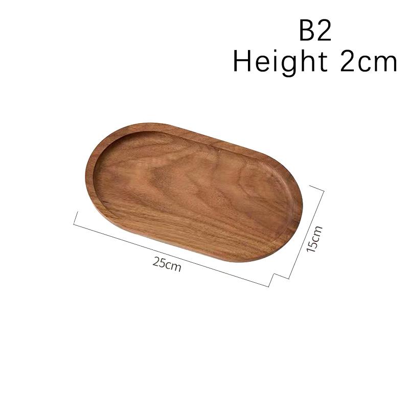 High Quality Wooden Serving Tray Walnut Coffee Tray Saucer Tea Dessert Sushi Fruit Plate Storage Pallet Kitchen Accessories